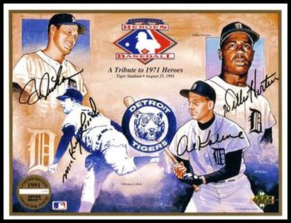 1991 Upper Deck Heroes of Baseball Sheets Willie Horton Bill Freehan Mickey Lolich Al Kaline